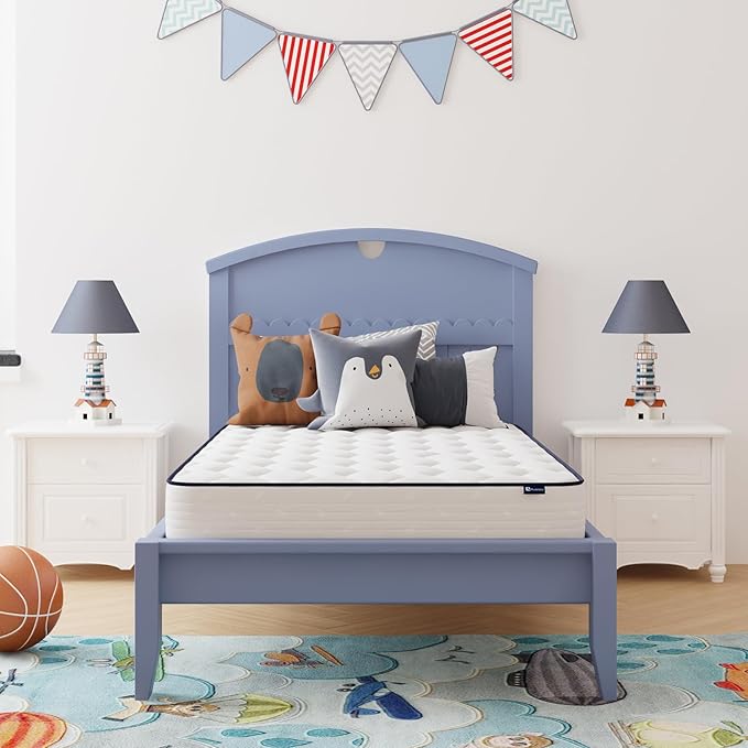 Avenco 6 Inch Twin Mattress, Foam and Spring Hybrid Mattresses in a Box, Medium Soft, Breathable Fabric & Adaptive Support, CertiPUR-US Certified, Twin Size Mattress in Guest and Kids Bedroom