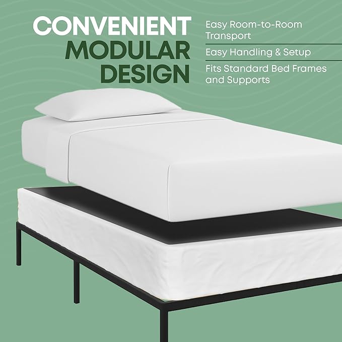 Treaton, Unassembled Twin XL Box Spring for Twin XL Bed – 10-Inch Wood Box Spring Only – Amish Made in USA – Quiet Noise-Free Replacement Mattress Foundation – Packed Flat, Easy Assembly (White)
