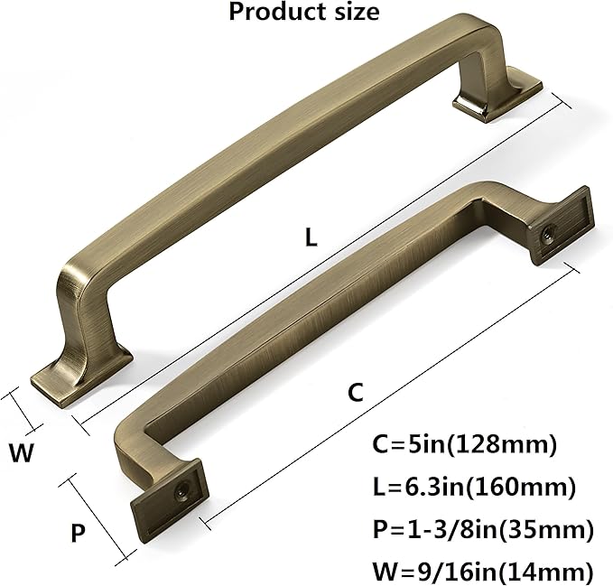 khtumeware 10 Pack 5 Inch Kitchen Cabinet Handles Brushed Antique Brass Cabinet Pulls Drawer Pulls Kitchen Cabinet Hardware Kitchen Handles for Cabinets Cupboard Handles Drawer Handles