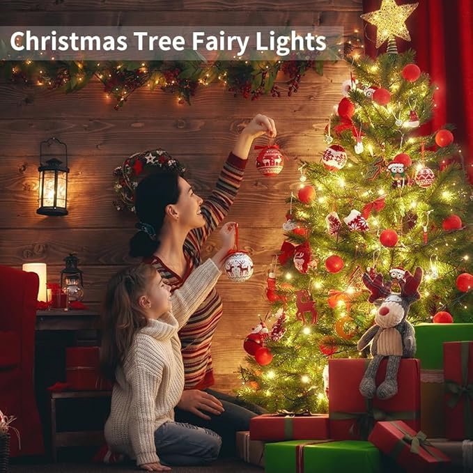 GDEALER 2 Pack Fairy Lights 20 Ft 60 Led Battery Operated Christmas Lights with Remote Waterproof Silver Wire Twinkle Lights 8 Modes Fairy String Lights for Party Bedroom Decorations- Warm White