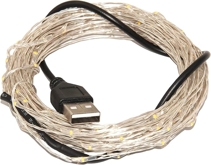 Karlling USB Plug in LED Fairy Lights,2 Packs of 50 LED Bulbs 16 Ft Silver Wire Waterproof Starry String Lights for Bedroom Patio Garden Party Wedding Commercial Lighting (Red)