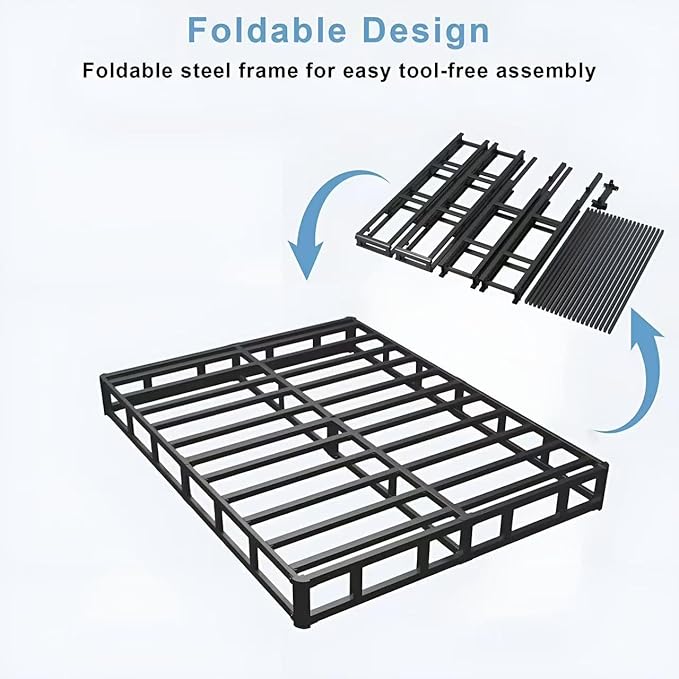 Full Box Spring - 7 Inch High Profile Box Spring for Full Bed, Sturdy Metal Frame Mattress Foundation, Easy Assembly, Quiet & Noise-Free