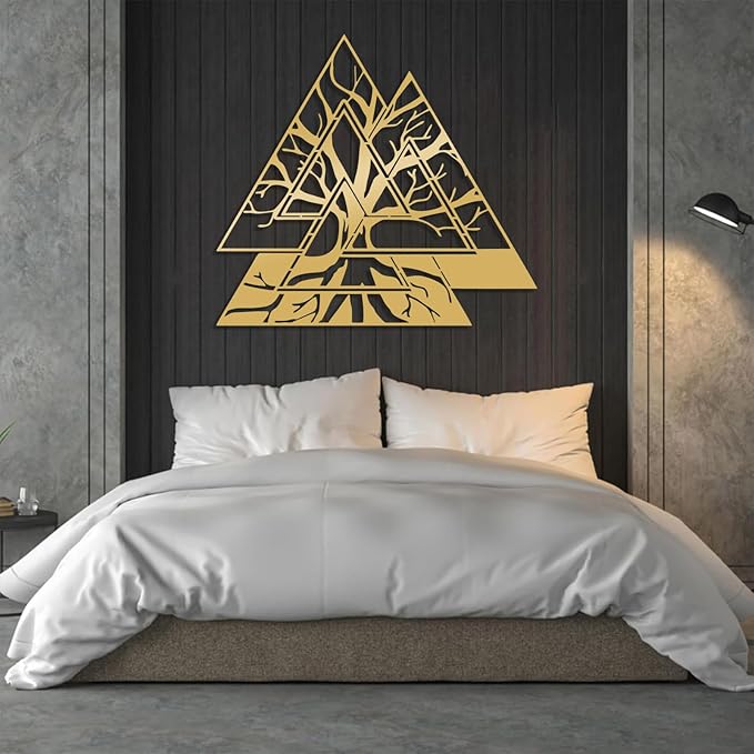 Metal Viking Wall Decor, Tree of Life Metal Wall Art, Norse Viking Decor, Norse Pagan Decor, Pagan Wall Decor, Tree of Life Wall Sculpture, Scandinavian Home Decor, Godly Home Decor (Silver, 35"x35"|90x90cm)