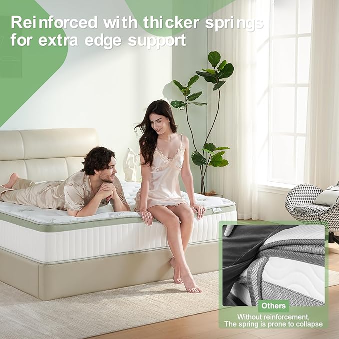 Queen Size Mattress 12 Inch, Medium Firm Memory Foam Hybrid Mattress with Individual Pocket Spring - Pressure Relief, Motion Isolation, Cool Sleep, 80" x 60"