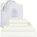 Threadmill Luxury 100% Cotton King Sheets - 800 Thread Count Jacquard Celine Ivory, Better Than Egyptian Cotton,4 Pc Striped Bed Set, Damask Sheets, Fits 16'' Deep Pocket