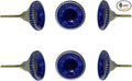 Perilla Home Set of 6 Marrakesh Knob Ceramic Decorative Round Knobs for Home Kitchen Cabinet Hardware Cupboard Glass Door Dresser Wardrobe and Drawer Pulls (Blue)