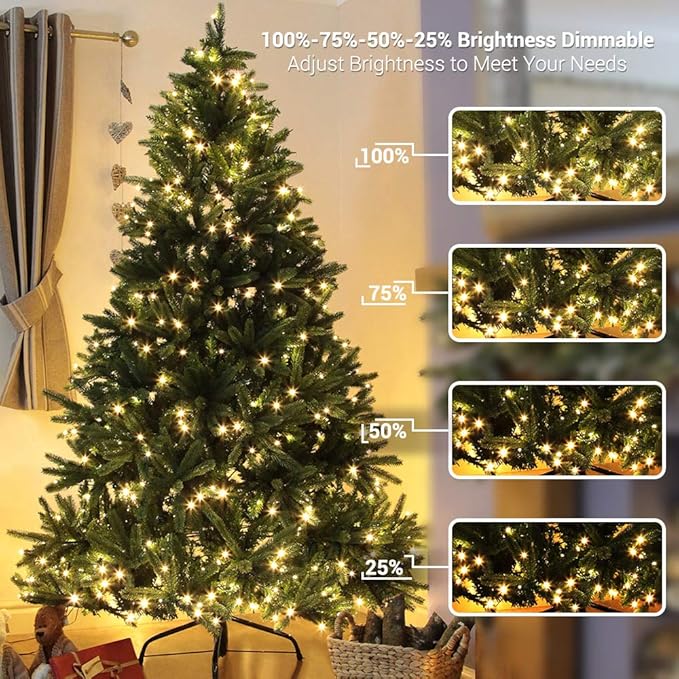Brizled Christmas String Lights, 279ft 800 LED Color Changing Christmas Lights with Remote, 11 Modes Tree Light Warm White & Multicolor Green Wire Xmas Lights Outdoor for Xmas Party Home