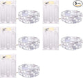 Minetom Fairy Lights Battery Operated, 5 Pack 7 FT 20 LED String Lights with Timer, Waterproof Silver Wire Fairy Lights for Bedroom Christmas Home Party Wedding Decorations, Pure White