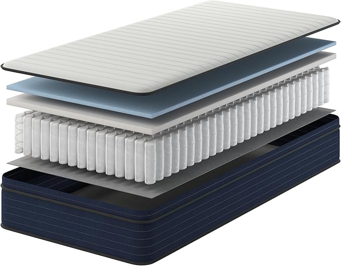 NapQueen Twin Size, 10 Inch New Victoria Hybrid Cooling Gel Infused Pocket Spring and Memory Foam Mattress, Bed in a Box, CertiPUR-US Certified