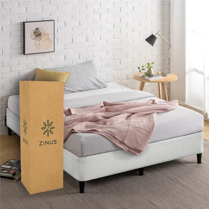 ZINUS Keenan Metal Mattress Foundation, Standing Box Spring, Headboard Brackets Included, Easy Assembly, Twin