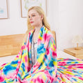 Flannel Colorful Blanket Queen Size for All Season - Premium Lightweight Anti-Static Super Soft Cozy Plush Rainbow Throw, Lightweight Microfiber Winter Warm Blanket 90" x 90"(Rainbow Queen)