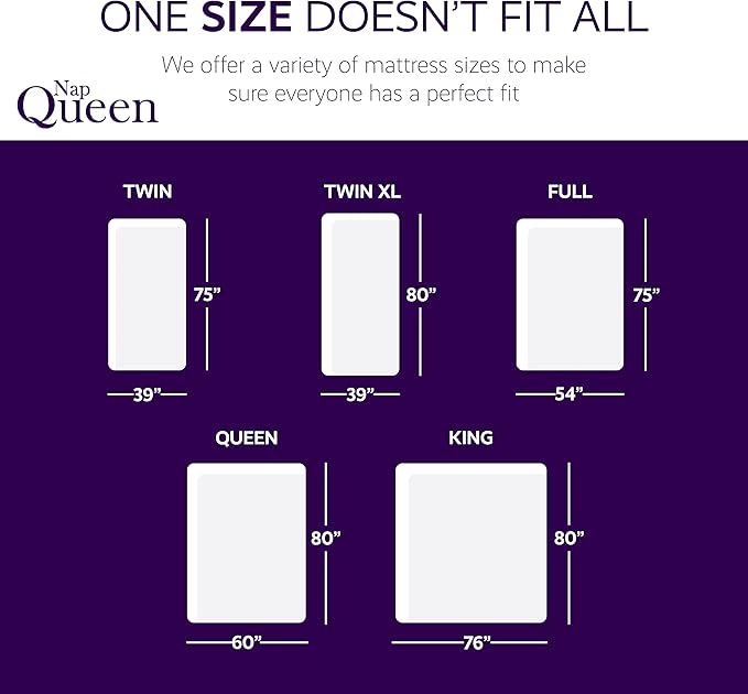 NapQueen Queen Mattress, 10 Inch Elizabeth Cooling Gel Memory Foam Mattress, Queen Bed Mattress in a Box, CertiPUR-US Certified, Medium Firm, Breathable Soft Fabric Cover
