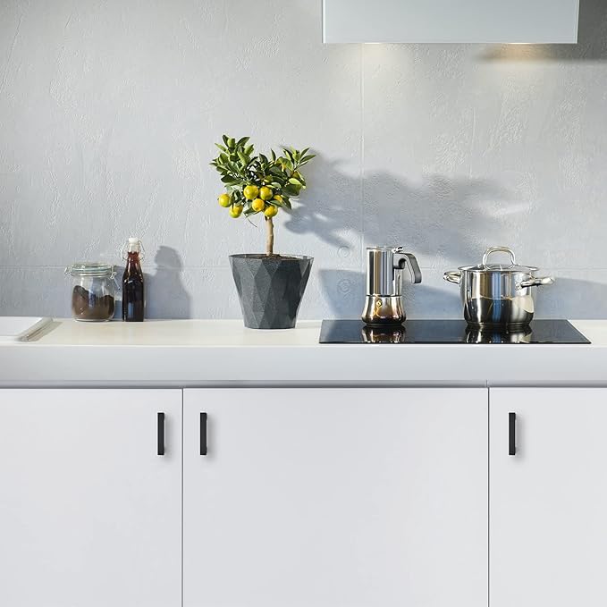Ravinte 5 Pack Squre Cabinet Pulls 2-1/2 Inch Black Kitchen Cabinet Handles Matte Black Kitchen Hardware for Cabinet Black Drawer Pulls Black Square Cabinet Pulls Drawer Handles Come with Screwdriver