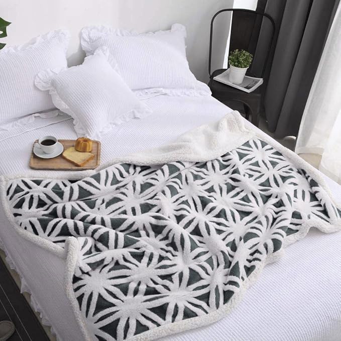 LOMAO Sherpa Fleece Blanket Fuzzy Soft Throw Blanket Dual Sided Blanket for Couch Sofa Bed (Dark Grey, 90''x110'')