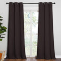 NICETOWN Blackout Thick Window Curtains - Thermal Insulated Grommet Drape Panels for Bedroom and Living Room (Brown, Set of 2, W42 x L95)