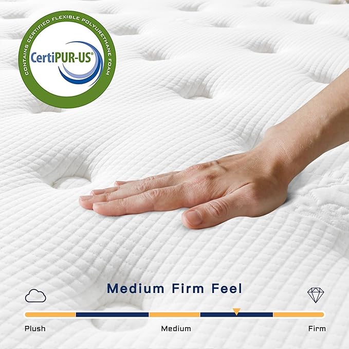 Vesgantti California King Mattress 12 Inch Innerspring Multilayer Hybrid Cal King Size Mattress - Ergonomic Design with Memory Foam and Pocket Spring Mattresses - Box Top Series Medium Firm Feel