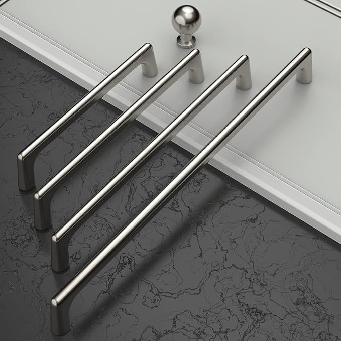 Amerdeco 30 Pack Brushed Satin Nickel Cabinet Pulls 5 Inch(128MM) Hole Centers Kitchen Cabinet Handles Hardware Kitchen Handles for Cabinets Cupboard Handles Drawer Pulls ZH0041