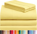 LuxClub 5 PC Sheet Set Bed Sheets Deep Pockets 16" Eco Friendly Wrinkle Free Cooling Machine Washable Hotel Bedding Silky Soft - Lemon Split King