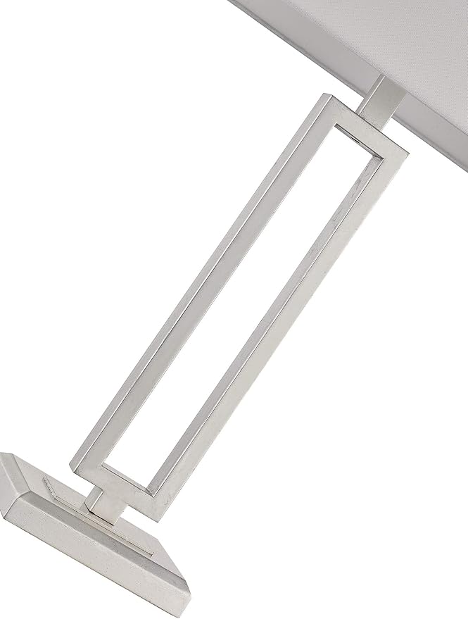 Britta Table Lamp – Modern Luxury Desk Lamp with Silver and White Finish, Commercial Grade Lighting for Living Room or Bedroom