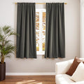 Lazzzy Velvet Blackout Curtains Thermal Insulated Room Window Drapes Super Soft Luxury Curtains for Living Room Bedroom Rod Pocket 2 Panels, Grey, 42" W x 63" L
