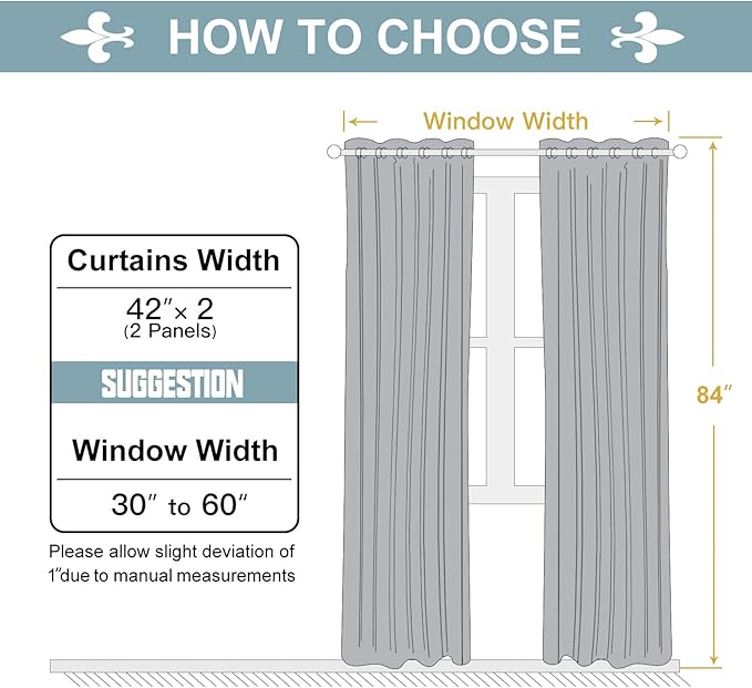 ChrisDowa 100% Blackout Curtains for Bedroom with Black Liner, 2 Thick Layers Total Blackout Thermal Insulated Grommet Window Curtains 2 Panels Set (Brown, 42 x 84 Inch)