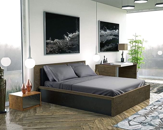 DREAMCARE Queen Sheet Set – 6 pcs Cooling Bed Sheets – up to 15” Deep Sheets Queen Size Bed Set – 2500 Supreme Collection – Extra Soft 100% Brushed Microfiber Hotel Luxury with Side Pocket – Gray