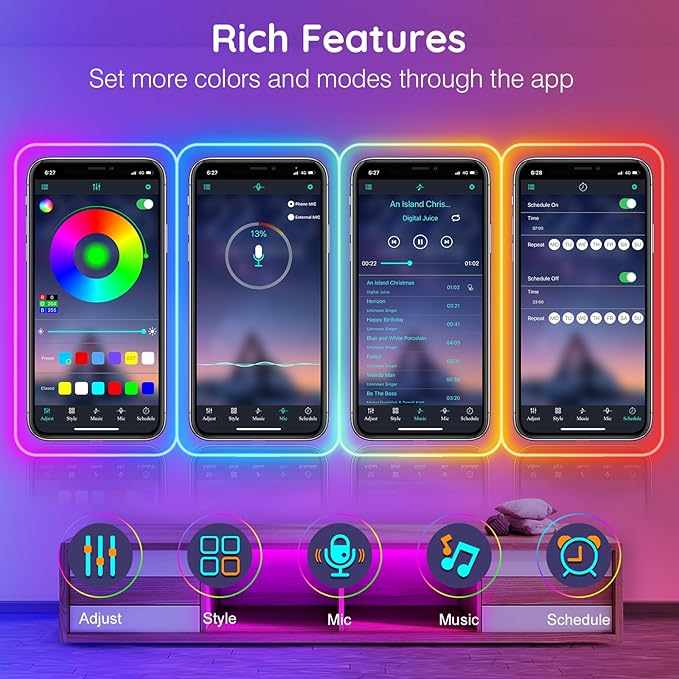 AILBTON 20Ft Neon Rope Lights,Flexible Led Rope Lights Control with App/Remote,Multiple Modes Music Sync Gaming RGB Led Neon Lights for Bedroom Outdoor