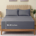 LuxClub 4 PC King Size Sheet Set Bed Sheets Deep Pockets Wrinkle Free Cooling Bed Sheets Machine Washable Hotel Bedding Silky Soft - Light Grey King