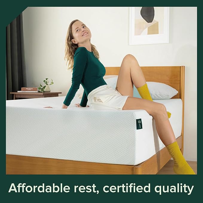 ZINUS 10 Inch Full Green Tea Memory Foam Mattress [New Version], Fiberglass free, Medium Firm Feel, Zoned Pressure Relief, Certified Safe Foams & Fabric, Mattress in A Box