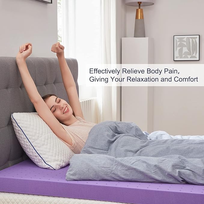 SINWEEK 3 Inch Gel Memory Foam Mattress Topper Twin XL, Twin Extra Long Mattress Pads for College Dorm Single Bed, Ventilated Soft Bed Topper, CertiPUR-US Certified, Twin XL Size