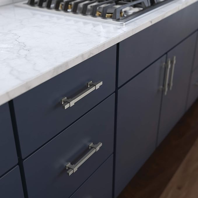Franklin Brass Adjusta-Pull (5-Pack) Adjustable Drawer Pulls | Fits 1-3/8 to 6-5/16 Inch Hole Centers | Satin Nickel Cabinet Handles| Square Bar P44368-SNM-B