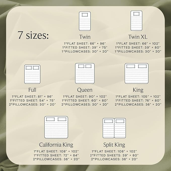 LuxClub 6 PC Queen Sheet Set, Breathable Luxury Bed Sheets, Deep Pockets 18" Eco Friendly Wrinkle Free Cooling Sheets Machine Washable Hotel Bedding Silky Soft - Olive Queen