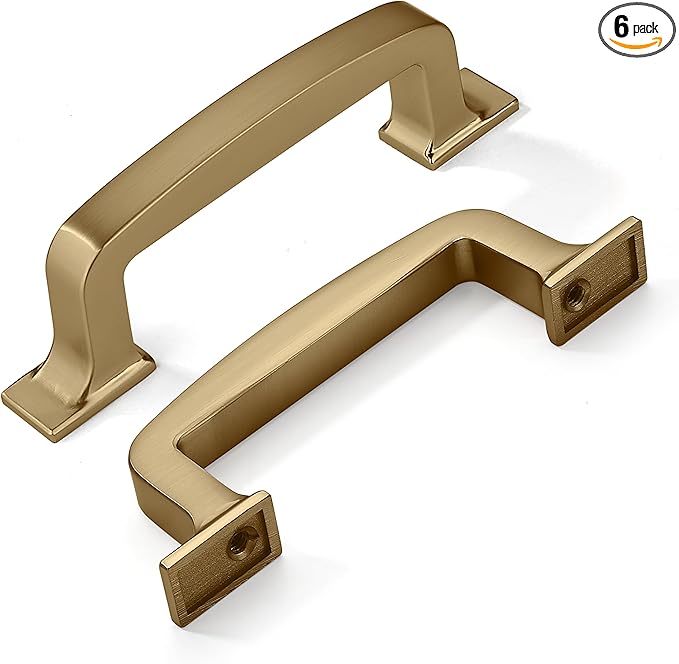 khtumeware 6 Pack 3 Inch Kitchen Cabinet Handles Champagne Bronze Cabinet Pulls Warm Brass Drawer Pulls Kitchen Cabinet Hardware Kitchen Handles for Cabinets Cupboard Handles Drawer Handles