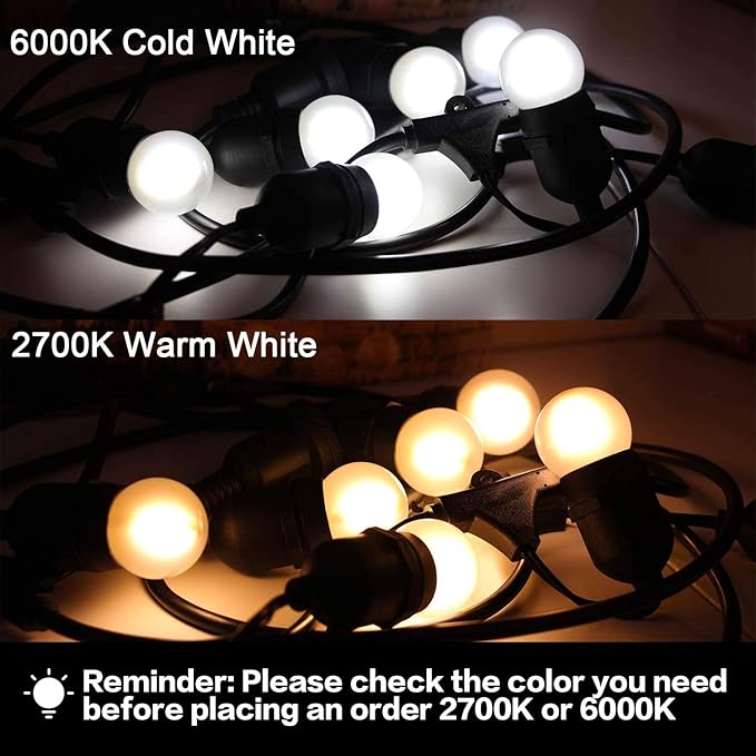 15 Pack Frosted LED Replacement Bulbs, Low Wattage Led Bulb,1.5W Equivalent 15 Watt, E26 Standard Base, 6000K White, Small Globe Light Bulb for Outdoor Patio String Lights Ceiling Fan