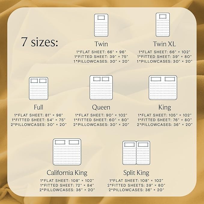 LuxClub 4 PC California King Sheet Set, Breathable Luxury Bed Sheets, Deep Pockets Wrinkle Free Cooling Sheets Machine Washable Hotel Bedding Silky Soft - Medallion Gold Cal King