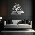 Metal Viking Wall Decor, Tree of Life Metal Wall Art, Norse Viking Decor, Norse Pagan Decor, Pagan Wall Decor, Tree of Life Wall Sculpture, Scandinavian Home Decor, Godly Home Decor (Silver, 35"x35"|90x90cm)
