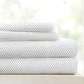 Linen Market 4 Piece King Sheet Set - Breathable, Double-Brushed Patterned Cooling Sheets – Oeko-TEX Certified Ultra Soft & Wrinkle-Free 16" Deep-Pocket King Sheets - Easy Care Stippled Gray
