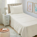 Mejoroom Twin XL Sheet Set - Hotel Luxury Microfiber Sheet & Pillowcase Sets Fits College Dorm Room Mattress - Soft, Breathable, Wrinkle & Fade Resistant - 3 Piece (Ivory)