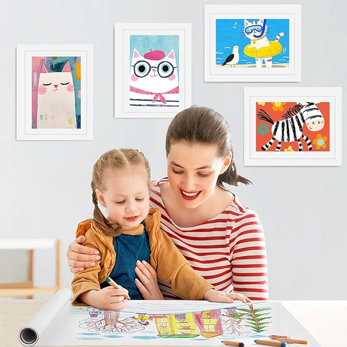 2 Pack Kids Artwork Frames Changeable 10 x 12.5 Inch Children Art Projects Kids Art Frames Front Opening Picture Display Frame, White
