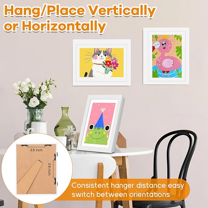 4 Pack Kids Artwork Frames Changeable 10 x 12.5 Inch Children Art Projects Kids Art Frames Front Opening Picture Display Frame, White