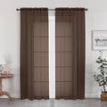 OWENIE Sheer Chocolate Curtains, Sheer Curtains 78 inch Length 2 Panels Set, Rod Pocket Voile Fimly Sheer Drapes for Living Room/Bedroom, 2pcs, Each 42" W x 78" L