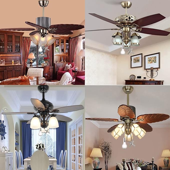 Ceiling Fan Pull Chain, 2 pieces 3mm Diameter Beaded Ball Fan Pull Chain, 12 Inches Fan Pulls Set with Connector (ORB)
