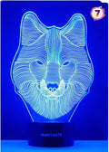 Wolf 3D Decor Lamp with Remote, Toys for Girls Boys Room, 7 Colors Changing Night Light Bedside Gifts for Kids Baby