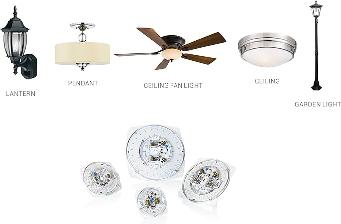 4" PCB Size 4000K Dimmable LED Light Engine 5.39" Overall Size, 17W 1200LM 120V CRI90, Retrofit Light Kit for Ceiling Fan, Pendant, Lantern Garden，Ceiling Flush， UL/ES/JA8