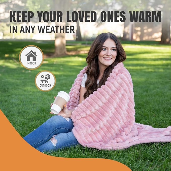 GO Premium Plush Soft Throw Blanket for Couch - Pink Fleece Blanket for Living Room, Bedroom, Home Decor - Small Couch Blanket for Men, Women (50x60 Inches)