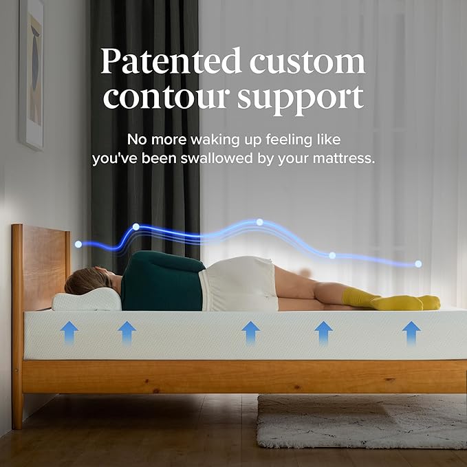 ZINUS 6 Inch Queen Green Tea Memory Foam Mattress [New Version], Fiberglass free, Medium Firm Feel, Zoned Pressure Relief, Certified Safe Foams & Fabric, Mattress in A Box