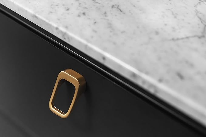 Goo-Ki Champagne Copper Cabinet Cabinet pulls with 0.6''(16mm) Hole Center,Modern Zinc Alloy Drawer Knobs for Drawer,Wardrobe,Cupboard,6 Pack