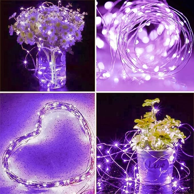 String Lights, Waterproof LED String Lights,2 Pack 20ft 60 LED Festival Decorations Crafting Battery Powered Copper Wire Starry Fairy Lights