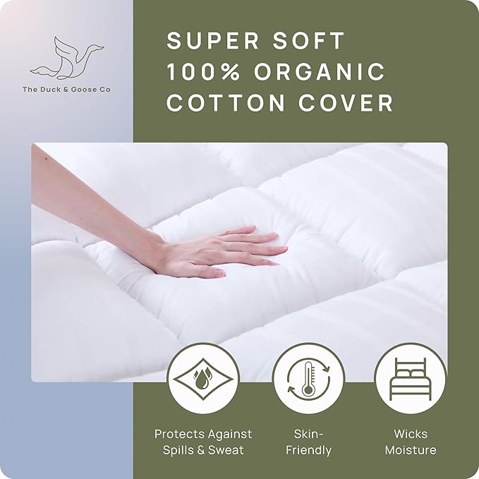 Plush Extra Thick Short Queen Mattress Topper for RV Camper(60x75 Inches), Cooling & Soft Pillow Top Mattress Topper with Cotton Cover, Overfilled Mattress Pad Cover for Firm Mattress