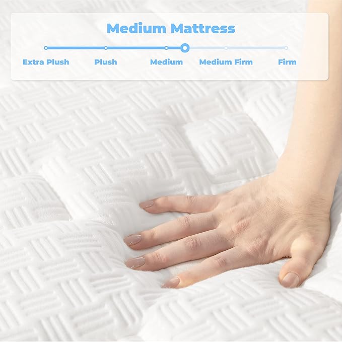 Full Size Mattress, 12 Inch Full Mattress in a Box with Gel Memory Foam and Pocket Spring, Medium Firm Feel, Cooler Sleep & Pressure Relief, 54 * 75 * 12, 120 Nights Risk-Free Trial